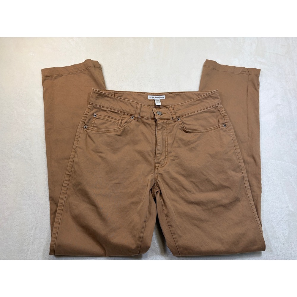 Peter Millar Brown 5-Pocket Twill Straight Leg Pants Mens 30 Excellent